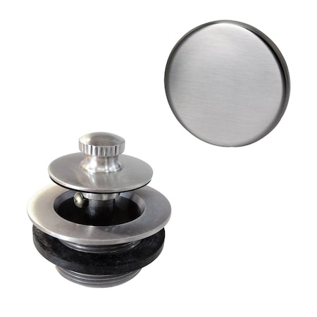 Westbrass Twist & Close Tub Trim Set W/ Floating Overflow Faceplate in Stainless Steel D94H-20